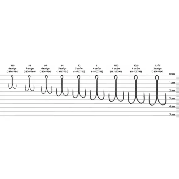 Двійник Select TWH-22S Twin Short #1/0 (4 шт / уп), Номер гачка, №: 1/0, Тип довжини: Short/Короткий, фото , изображение 3